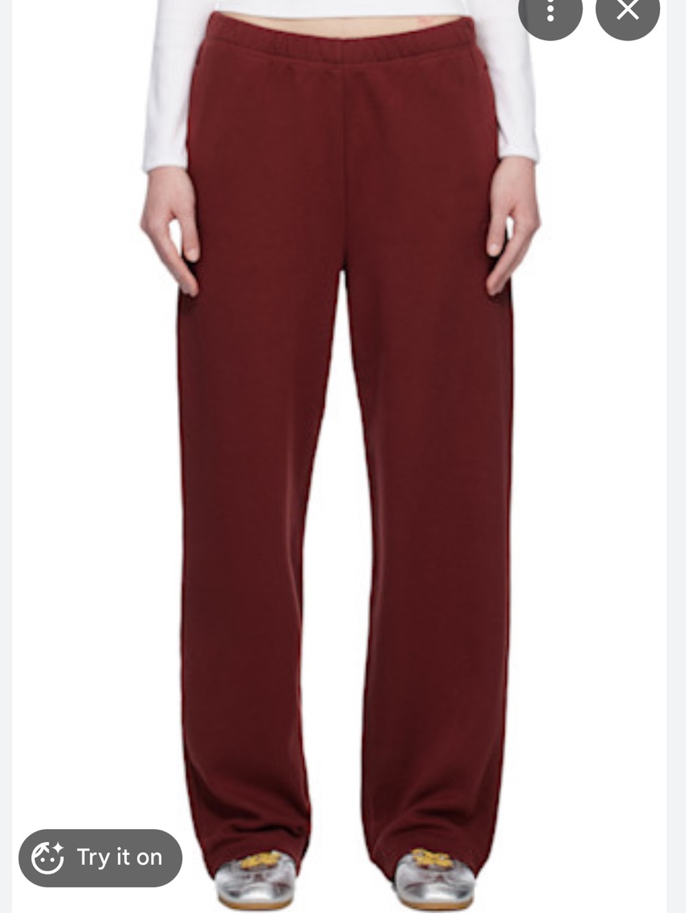 NWOT SKIMS: Red Cotton Fleece Classic Straight Leg Sweatpants